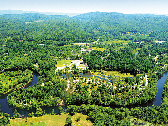 Aerial view of campground